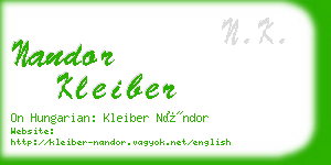 nandor kleiber business card